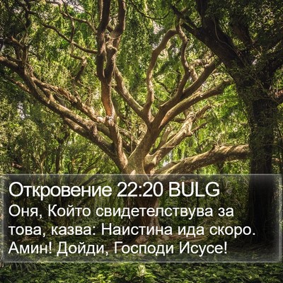 Откровение 22:20 BULG Bible Verse Image