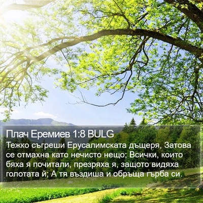 Плач Еремиев 1:8 BULG Bible Verse Image