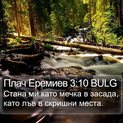 Плач Еремиев 3:10 BULG Bible Verse Image