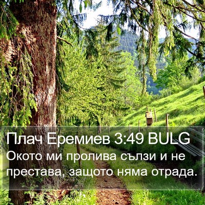 Плач Еремиев 3:49 BULG Bible Verse Image
