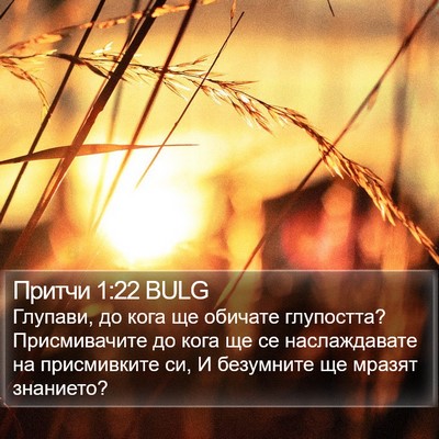 Притчи 1:22 BULG Bible Verse Image