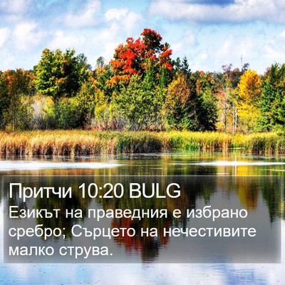Притчи 10:20 BULG Bible Verse Image