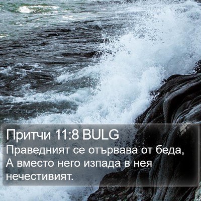 Притчи 11:8 BULG Bible Verse Image
