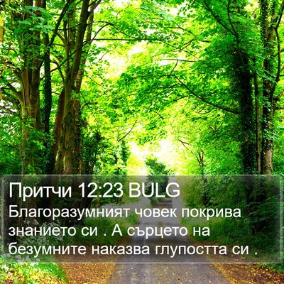 Притчи 12:23 BULG Bible Verse Image