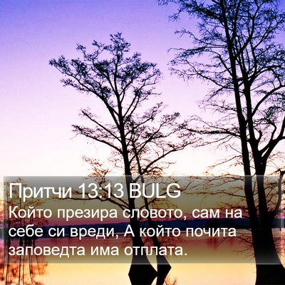 Притчи 13:13 BULG Bible Verse Image