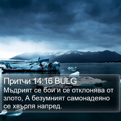 Притчи 14:16 BULG Bible Verse Image