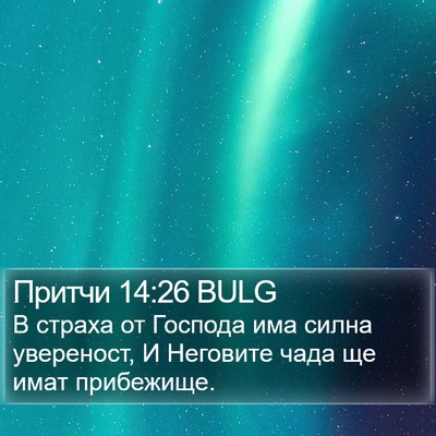Притчи 14:26 BULG Bible Verse Image