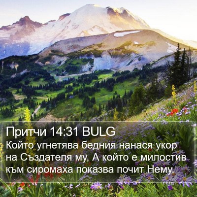 Притчи 14:31 BULG Bible Verse Image