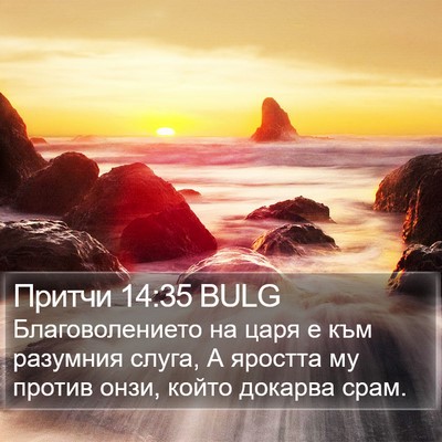 Притчи 14:35 BULG Bible Verse Image