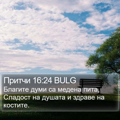 Притчи 16:24 BULG Bible Verse Image
