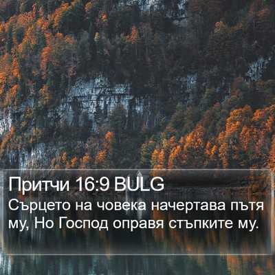 Притчи 16:9 BULG Bible Verse Image