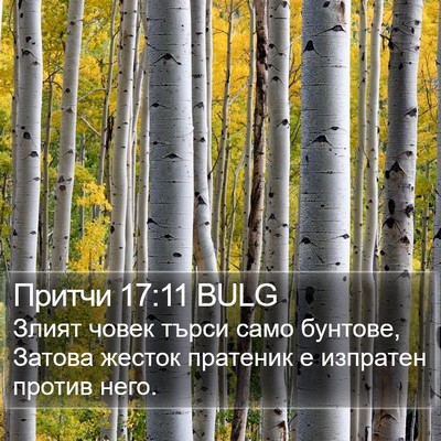 Притчи 17:11 BULG Bible Verse Image