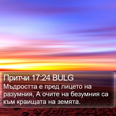 Притчи 17:24 BULG Bible Verse Image
