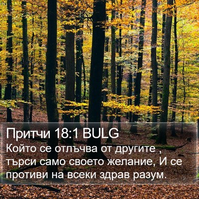 Притчи 18:1 BULG Bible Verse Image