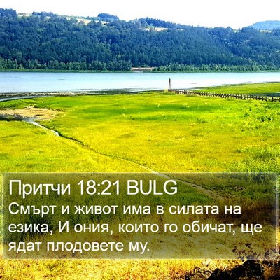 Притчи 18:21 BULG Bible Verse Image