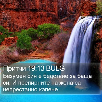Притчи 19:13 BULG Bible Verse Image