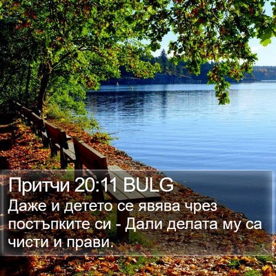Притчи 20:11 BULG Bible Verse Image
