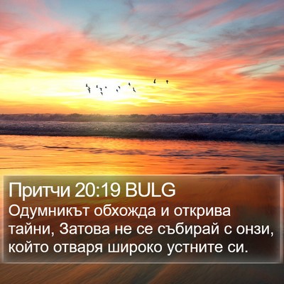 Притчи 20:19 BULG Bible Verse Image