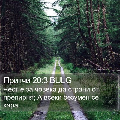 Притчи 20:3 BULG Bible Verse Image
