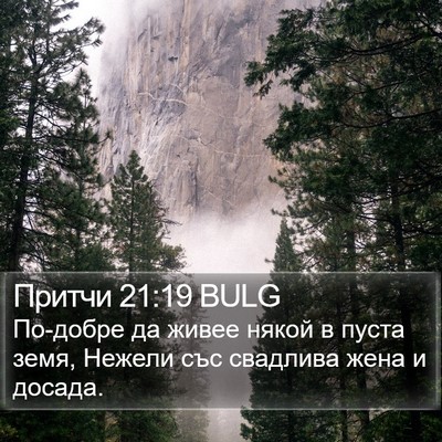 Притчи 21:19 BULG Bible Verse Image
