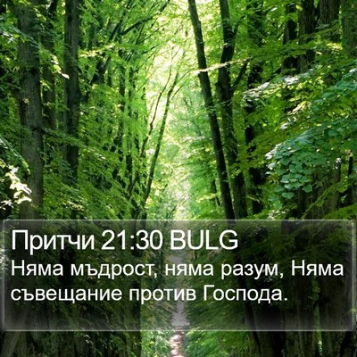Притчи 21:30 BULG Bible Verse Image