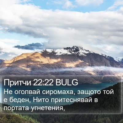 Притчи 22:22 BULG Bible Verse Image