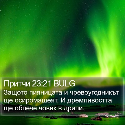 Притчи 23:21 BULG Bible Verse Image