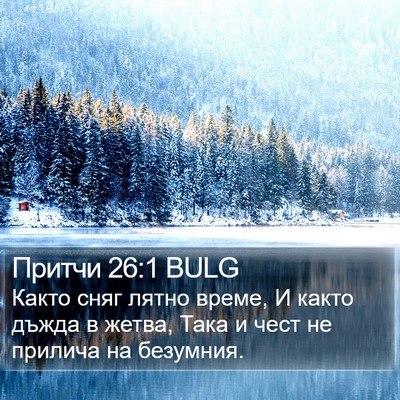 Притчи 26:1 BULG Bible Verse Image
