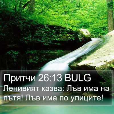 Притчи 26:13 BULG Bible Verse Image