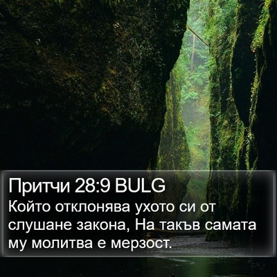 Притчи 28:9 BULG Bible Verse Image