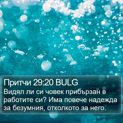 Притчи 29:20 BULG Bible Verse Image