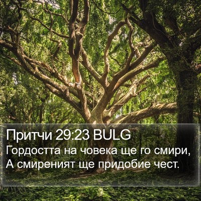 Притчи 29:23 BULG Bible Verse Image