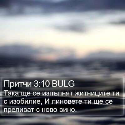 Притчи 3:10 BULG Bible Verse Image