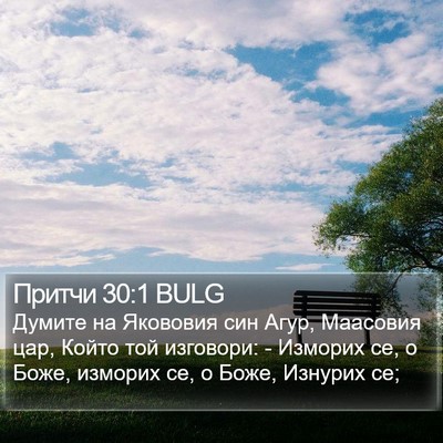 Притчи 30:1 BULG Bible Verse Image
