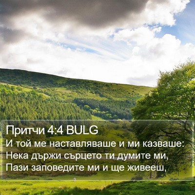 Притчи 4:4 BULG Bible Verse Image
