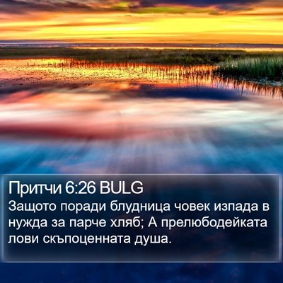 Притчи 6:26 BULG Bible Verse Image