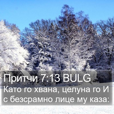 Притчи 7:13 BULG Bible Verse Image