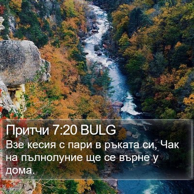 Притчи 7:20 BULG Bible Verse Image