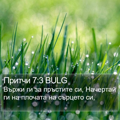 Притчи 7:3 BULG Bible Verse Image