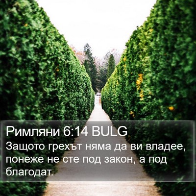 Римляни 6:14 BULG Bible Verse Image