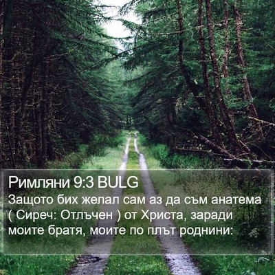 Римляни 9:3 BULG Bible Verse Image