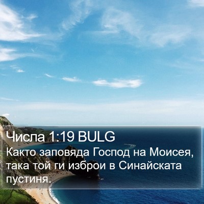 Числа 1:19 BULG Bible Verse Image
