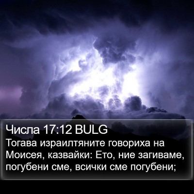 Числа 17:12 BULG Bible Verse Image