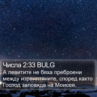 Числа 2:33 BULG Bible Verse Image