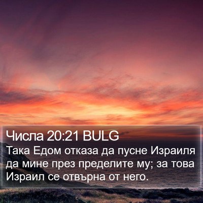 Числа 20:21 BULG Bible Verse Image