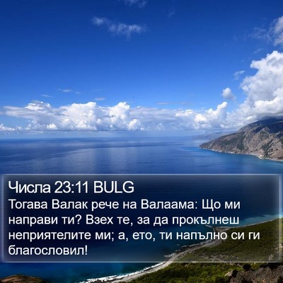 Числа 23:11 BULG Bible Verse Image
