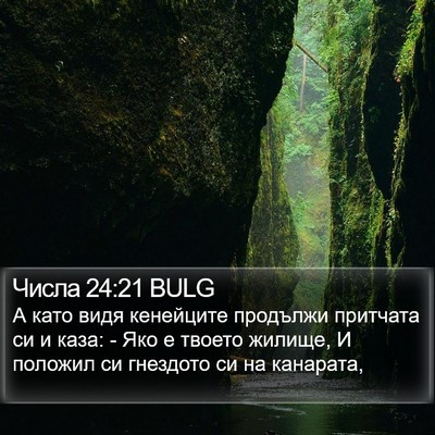 Числа 24:21 BULG Bible Verse Image