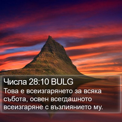 Числа 28:10 BULG Bible Verse Image