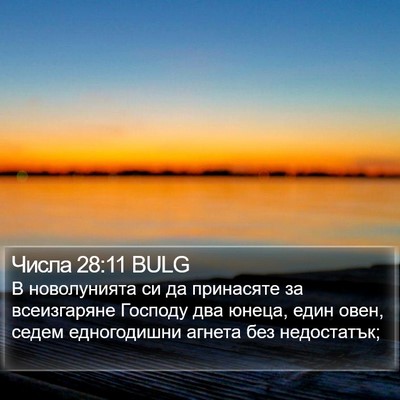 Числа 28:11 BULG Bible Verse Image