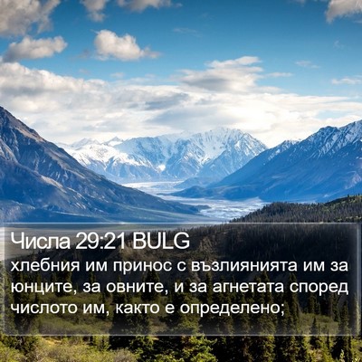 Числа 29:21 BULG Bible Verse Image